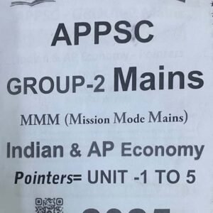 KP Institute APPSC Group 2 Mains India & AP Economy MMM(Mission Mode Mains) Pointers Unit 1-5 Xerox Printed Material[English Medium]PHOTOCOPY