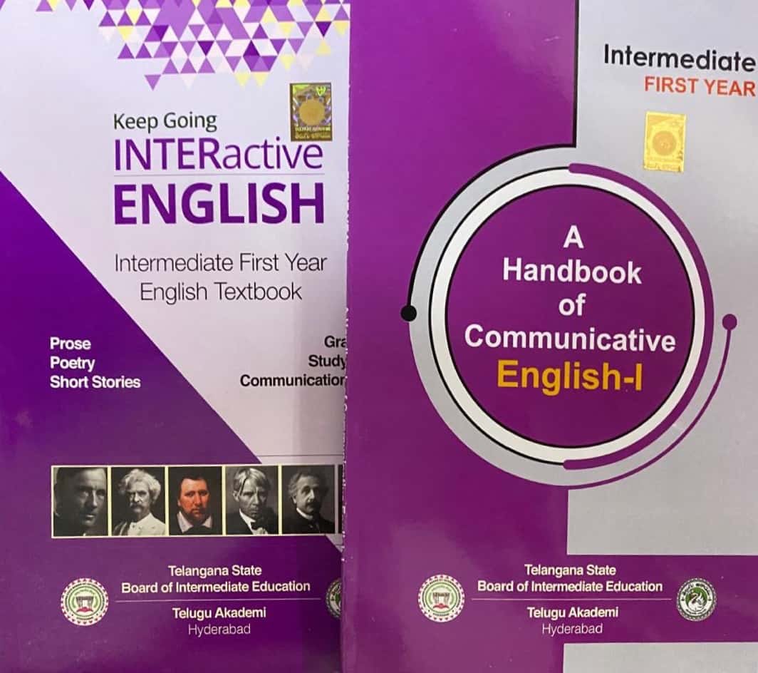 Interactive English Intermediate First Year English Text Book By Telugu Akademi