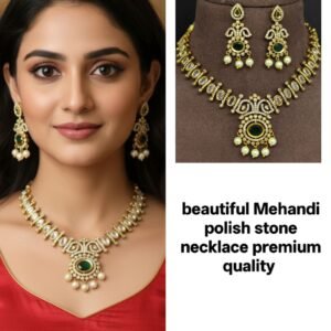Mehandi polish stone necklace