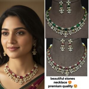 stones mehandi polish Necklace