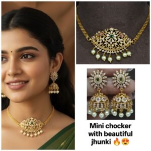 beautiful mini choker with jhumki
