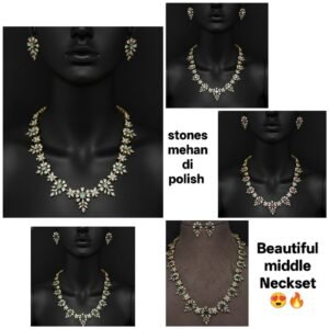 Middle stones mehandi polish necklace
