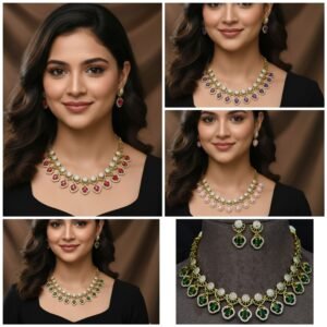 Mehandi polish stone necklace