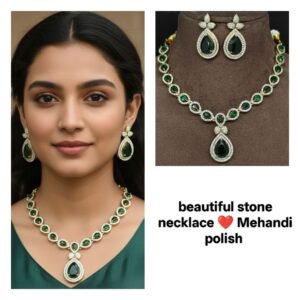 Mehandi polish stone necklace