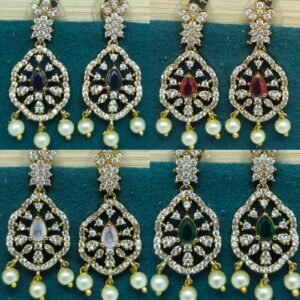 stones mehandi polish earrings