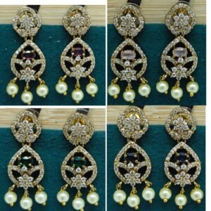 beautiful stones earrings mehandi polish