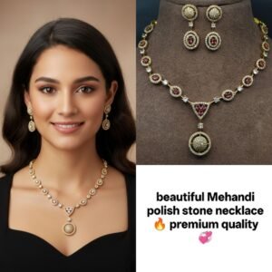 Mehandi polish stone Necklace