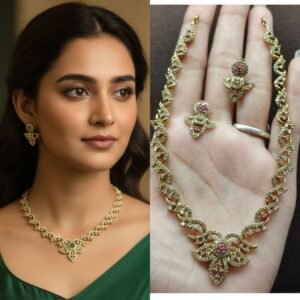 Mehandi polish stone necklace