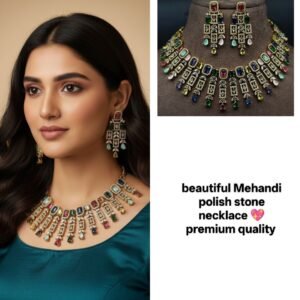 Mehandi polish stone necklace