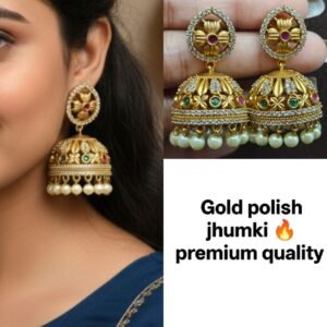 Gold polish jhumki