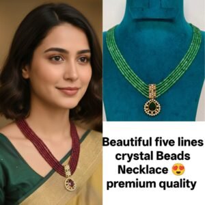 Five lines crystal Beads Necklace