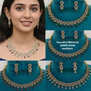 Mehandi polish stone necklace