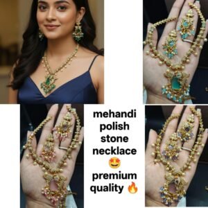 Mehandi polish stone necklace