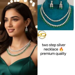 two step silver necklace