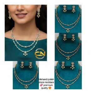 Mehandi polish stone necklace