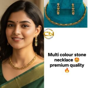 multi colour stone necklace