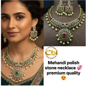 Mehandi polish stone necklace