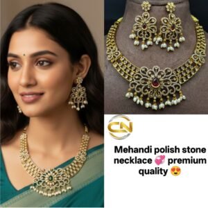 Mehandi polish stone necklace