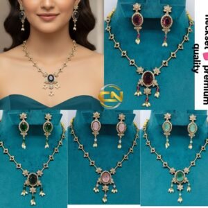 Mehandi polish stone necklace