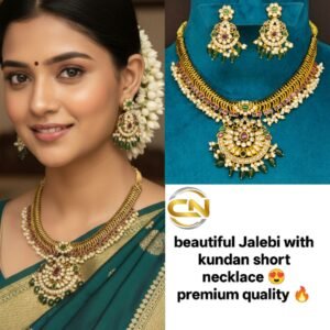 jalebi kundan short necklace