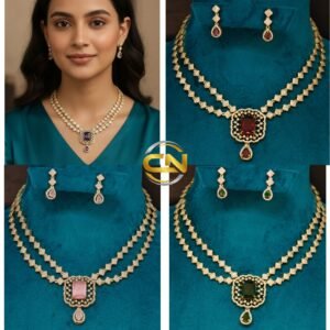 mehandi polish stone necklace