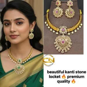 kanti with stone locket
