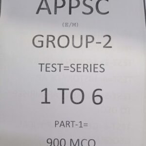 APPSC Group 2 Test Series Test 1 to 6 Part 1 900MCQ[English Medium] Xerox Printed Material