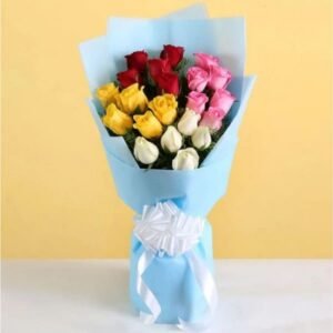 20 Mix Color Roses Hand Bouquet
